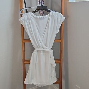 Express White Mini Wrap Dress